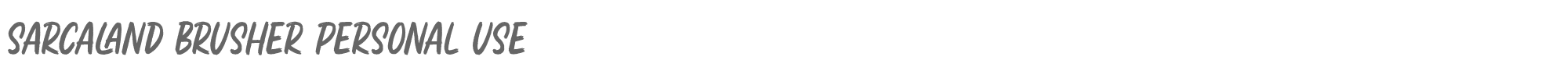 Sample characters Sarcaland Brusher Font